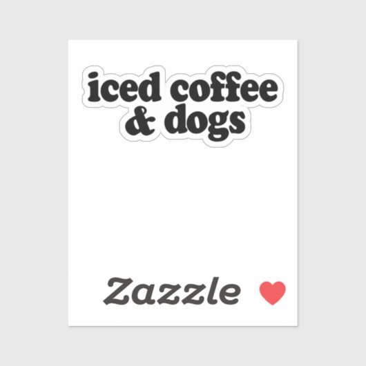 Kaffee und Hunde Aufkleber (Blatt)