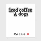 Kaffee und Hunde Aufkleber (Blatt)