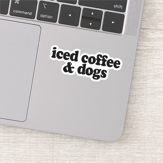 Kaffee und Hunde Aufkleber (Detail)