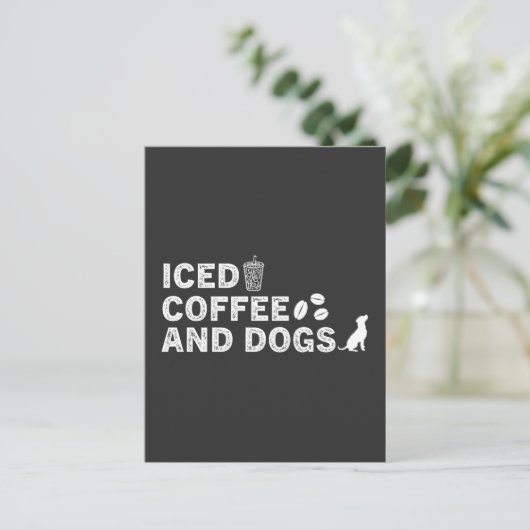 Kaffee und Hunde Postkarte (Stehend Vorderseite)