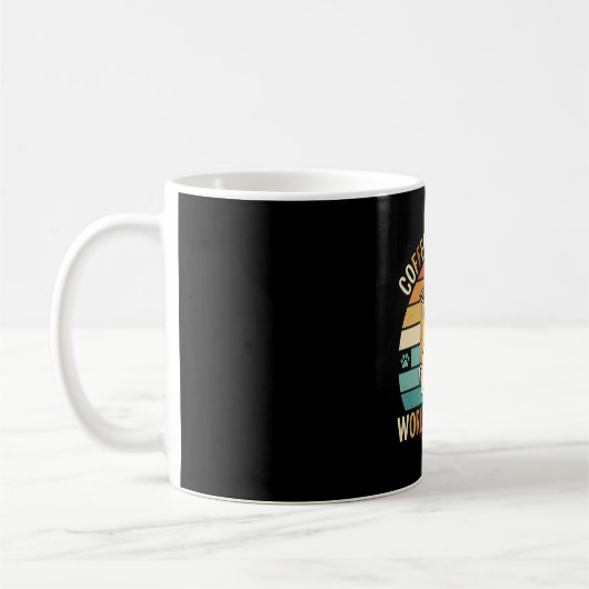 Kaffee und Hunde Retro-Mops-Liebhaber Kaffeetasse (Links)