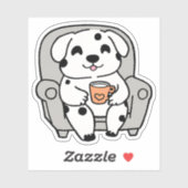 Kaffee und Hunde wasserdicht Aufkleber (Blatt)