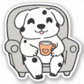 Kaffee und Hunde wasserdicht Aufkleber (Vorderseite)