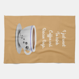 Kaffee und HundeGeschirrtuch Geschirrtuch