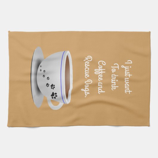 Kaffee und HundeGeschirrtuch Geschirrtuch (Horizontal)