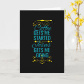 Kaffee und Jesus Funny Sprichwort Christlicher Spa Karte (Gelbe Blume)