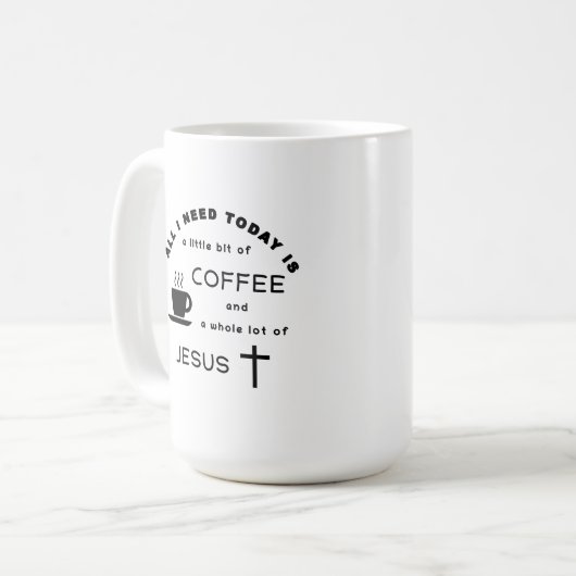 Kaffee und Jesus Kaffeetasse (Vorderseite Links)