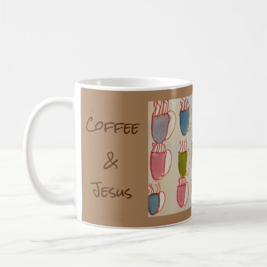 Kaffee und Jesus Tasse (Links)