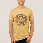 Kaffee und Jesus Tri-Blend Shirt (Vorderseite)