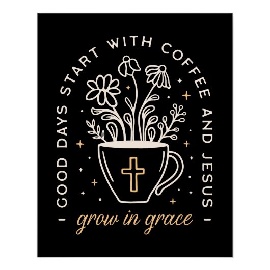 Kaffee und Jesus zitieren dunkle akademische Ästhe Poster (Vorderseite)