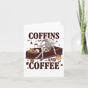Kaffee und Kaffee Funny Skeleton Halloween Karte