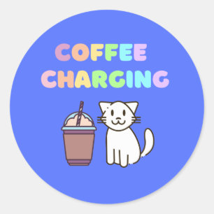 Kaffee und Kaffee Lover Runder Aufkleber