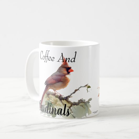 Kaffee und Kardinal Moderne Kaffeetasse (Vorderseite Links)