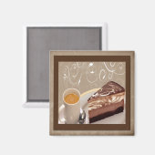 Kaffee und Käsekuchen Magnet (Vorderseite/Rückseite)