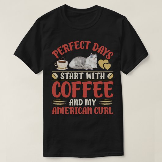 Kaffee und Katzen 6 T-Shirt (Design vorne)