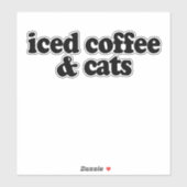Kaffee und Katzen Aufkleber (Blatt)