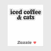 Kaffee und Katzen Aufkleber (Blatt)