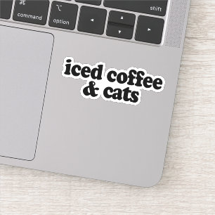 Kaffee und Katzen Aufkleber