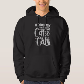Kaffee und Katzen Besitzer Koffein Getränk D Hoodie