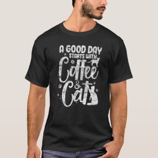 Kaffee und Katzen Besitzer Koffein Getränk D T-Shirt