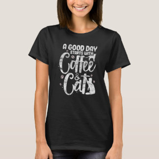 Kaffee und Katzen Besitzer Koffein Getränk D T-Shirt
