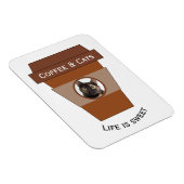 Kaffee und Katzen - das Leben ist süß Magnet (Rechte Seite)