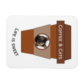 Kaffee und Katzen - das Leben ist süß Magnet (Horizontal)