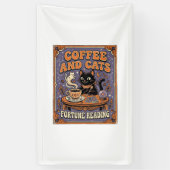Kaffee und Katzen Kat Teeblätter Kaffee Schicksal Banner (Vertikal)