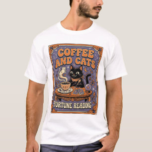 Kaffee und Katzen Kat Teeblätter Kaffee Schicksal  T-Shirt