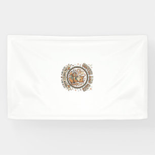 Kaffee Und Katzen Katze Kaffee Vintage Vektor Kuns Banner
