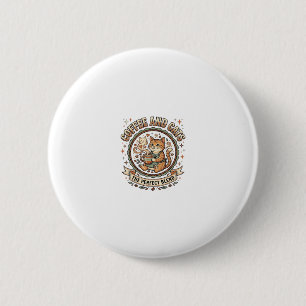 Kaffee Und Katzen Katze Kaffee Vintage Vektor Kuns Button