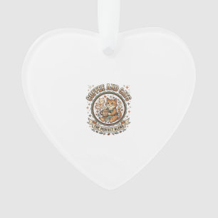Kaffee Und Katzen Katze Kaffee Vintage Vektor Kuns Ornament