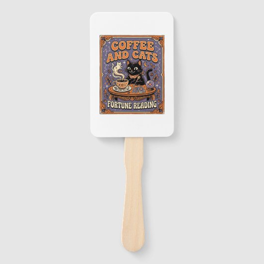 Kaffee Und Katzen Katze Teeblätter Kaffee Schicksa Fächer (Vorderseite)