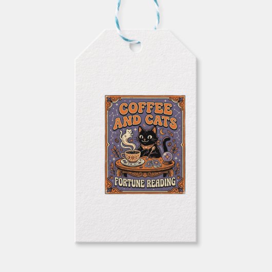 Kaffee und Katzen Katze Teeblätter Kaffee Schicksa Geschenkanhänger (Vorderseite)