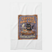 Kaffee Und Katzen Katze Teeblätter Kaffee Schicksa Geschirrtuch (Vertikal)