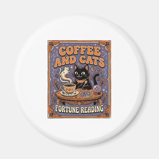 Kaffee Und Katzen Katze Teeblätter Kaffee Schicksa Magnet (Vorne)