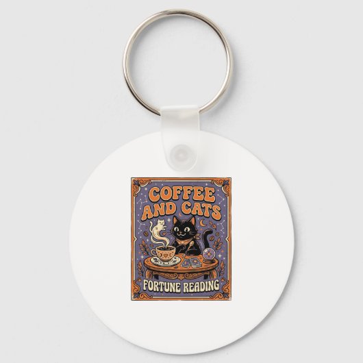 Kaffee und Katzen Katze Teeblätter Kaffee Schicksa Schlüsselanhänger (Vorderseite)