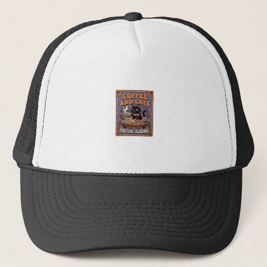 Kaffee Und Katzen Katze Teeblätter Kaffee Schicksa Truckerkappe (Vorderseite)