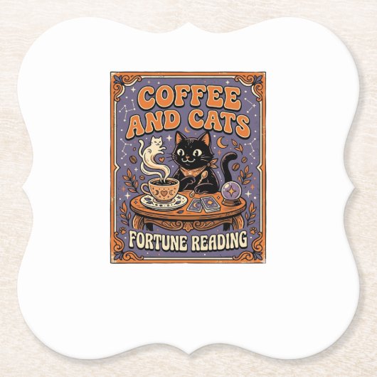 Kaffee Und Katzen Katze Teeblätter Kaffee Schicksa Untersetzer (Vorderseite)