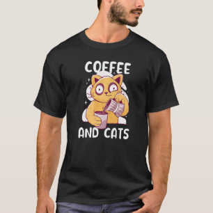 Kaffee und Katzen  Katze trinkt Kaffee Katzen Kaff T-Shirt