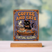 Kaffee und Katzen Katzen-Teeblätter Kaffee Schicks Acrylschild (Neutral)