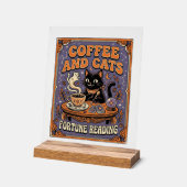 Kaffee und Katzen Katzen-Teeblätter Kaffee Schicks Acrylschild (Winkel)
