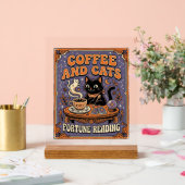 Kaffee und Katzen Katzen-Teeblätter Kaffee Schicks Acrylschild (Hochzeit)