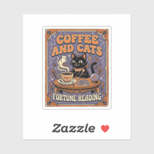 Kaffee und Katzen Katzen-Teeblätter Kaffee Schicks Aufkleber