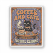 Kaffee und Katzen Katzen-Teeblätter Kaffee Schicks Aufkleber (Vorderseite)