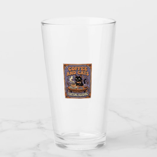 Kaffee und Katzen Katzen-Teeblätter Kaffee Schicks Glas (Vorderseite)