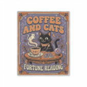 Kaffee und Katzen Katzen-Teeblätter Kaffees Schick Aufkleber (Vorderseite)