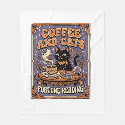 Kaffee und Katzen Katzen-Teeblätter Kaffees Schick Fleecedecke (Vorderseite)