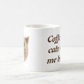 Kaffee und Katzen machen mich glücklich Tasse (Mittel)