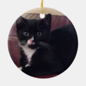 Kaffee und Katzen mit Foto Keramik Ornament (Hinten)